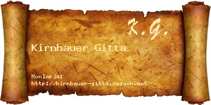 Kirnbauer Gitta névjegykártya